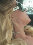 blonde lovely plays with pussy in carwash
