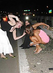 Mara pissing on the side of the freeway
