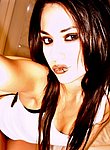 Slutty little emo chick flashing her hot goth pussy and teen titties