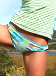 Teen drops panties outdoors